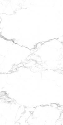 600 x 1200 Bianco Venato White Marble Effect Gloss Glazed Vitrified Porcelain Tile